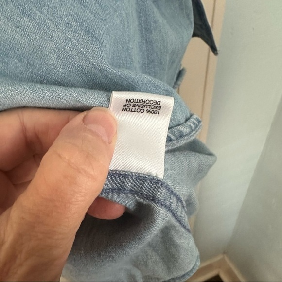 Solaris Shirt Denim Button Down Blue Workwear Cotton Front Pocket Size 2XB - Picture 9 of 13